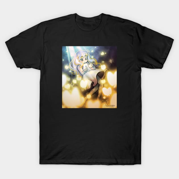 Glowing butterfly girl T-Shirt by Quimser